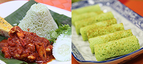 Nasi Lemak & Prawn Sambal & Kueh Dadar